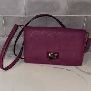 Kate Spade Pebbled Leatherin Purple/Plum Crossbody Bag